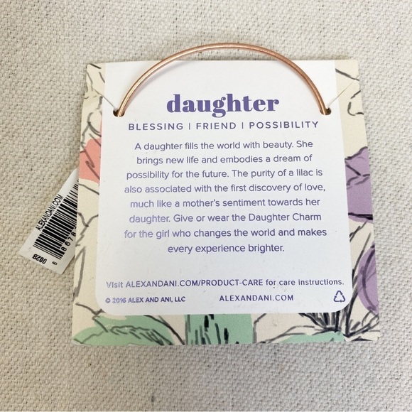 Alex And Ani charm bracelet Daughter Lilac NEW - Picture 2 of 2